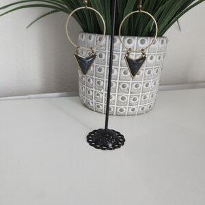 Paparazzi Gold and Black Triangle Earrings